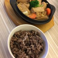 Tofu and veg with rice and beans.  at Rice Revolution 呷米蔬食 - Gā Mǐ Shū Shí in Taipei