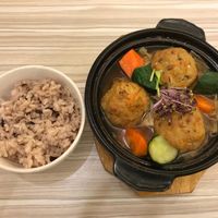 I ordered lion’s head meatballs with rice and lemon pound cake for desert. The meatballs were pretty decent, not overly salty. The pound cake, however, was so-so. It was more on the dry side and sugar was not evenly distributed. With that being said, the overall dining experience was pleasant. The staff was friendly and  the place was clean and calming. I would go back :) at Rice Revolution 呷米蔬食 - Gā Mǐ Shū Shí in Taipei