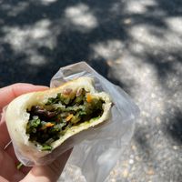 Bun filled with mustard leaves from Shàng Dǐng Huángjiā Main Station, Taipei  at Shàng Dǐng HuángJiā 上頂皇家 - Main Station in Taipei