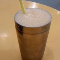 Mango lassi with rice milk and yoghourt at Mahacafe in Paris