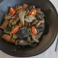 Mushroom bulhao pato with tofu at Maria Xica in Viseu