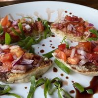 First course - bruschetta   at Coco Hill in Bocas Del Toro