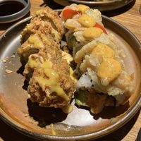 Croque-Madame (left) and Delhi (right) at Sushi Momo in Montreal