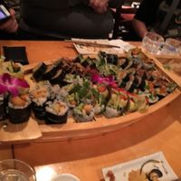 The boat of Amazing sushi! at Sushi Momo in Montreal