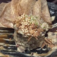 tartare champignons with cassava chips  at Sushi Momo in Montreal