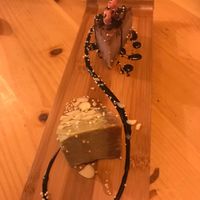 Chocolate raspberry cheesecake and Matcha cheesecake. so yum!!! at Sushi Momo in Montreal