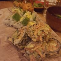 A lot of yum on a plate. at Sushi Momo in Montreal