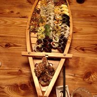 Sushi boat for 6 people 😃 at Sushi Momo in Montreal