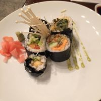 The Boston and vegan tempura sushi at Sushi Momo in Montreal
