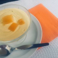 Mango Mousse (amazing!) at Gengibre E Canela in Faro