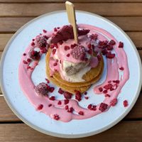 Raspberry pancakes! (Special )  at Heal.Thy Self Co in Yarraville