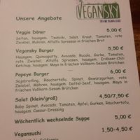 Menu at Vegansky in Dortmund