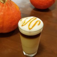 Pumpkin Late. They created the organic pumpkin syrup themselves!  at Veganatural in Giessen