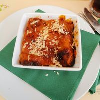 Vegan lasagna at Origano Trevi in Rome