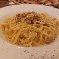 Spaghetti carbonara at Origano Trevi in Rome