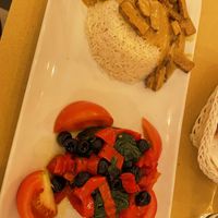 Straccetti di “pollo” al curry veg  at Origano Trevi in Rome