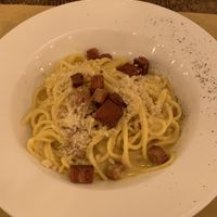 vegan carbonara  at Origano Trevi in Rome