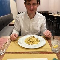 Vegan spaghetti carbonara   at Origano Trevi in Rome
