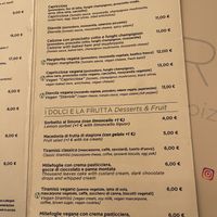 Options labeled   at Origano Trevi in Rome