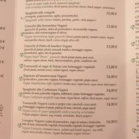 Menu June 2023 at Origano Trevi in Rome