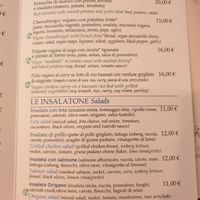 Menu June 2023 at Origano Trevi in Rome