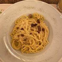 Vegan carbonara  at Origano Trevi in Rome