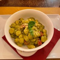 Basil gnocchi at Origano Trevi in Rome