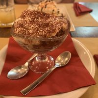 vegan tiramisu  at Origano Trevi in Rome