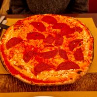 Vegan diavola pizza at Origano Trevi in Rome