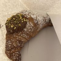 vegan croissant filled with plant-based nutella  at Origano Trevi in Rome