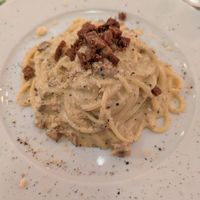 Vegan carbonara at Origano Trevi in Rome