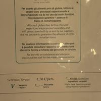 Menu  at Origano Trevi in Rome