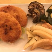 Vegan breaded soy cutlets  at Origano Trevi in Rome