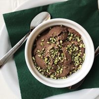 delicious chocolate mousse  at Origano Trevi in Rome