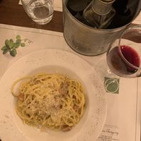 Vegan carbonara  at Origano Trevi in Rome