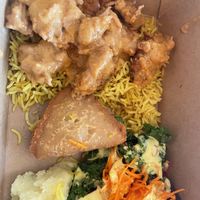 tuesday is indian food at the hot buffet! the salad part of the buffet was good too, if a little limited. they have great salad dressing options.  at Jungle Cafe in Brooklyn