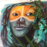 Beautiful art at Jungle Cafe in Brooklyn