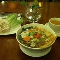 Mien Mang 45'000 Dong and Green Tea 5000 Dong at Phuong Mai Vegetarian Restaurant in Ho Chi Minh City