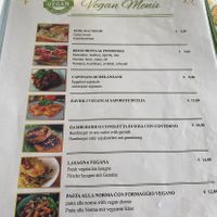 Vegan menu  at Licchio's Bar in Taormina
