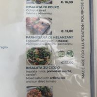 Menu 1  at Licchio's Bar in Taormina