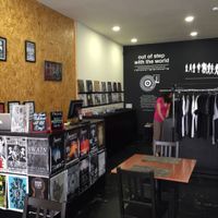 The records corner at Black Mamba Burgers and Records in Porto