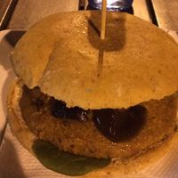 shiitake burger at Black Mamba Burgers and Records in Porto