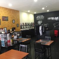 the vinyl shop  at Black Mamba Burgers and Records in Porto