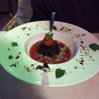 Chocolate and strawberry desert. at Ristorante Da Mario alla Fava in Venice