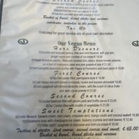 Vegan menu  at Ristorante Da Mario alla Fava in Venice