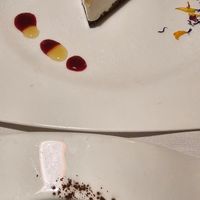 Vegan peach cheesecake at Ristorante Da Mario alla Fava in Venice