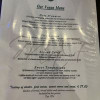 Vegan menu  at Ristorante Da Mario alla Fava in Venice