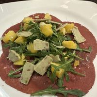 Vegan salami and cheese w pineapple and arugula   at Ristorante Da Mario alla Fava in Venice
