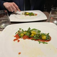 Bresaola with arugula, pineapple, and Parmesan 💯 at Ristorante Da Mario alla Fava in Venice
