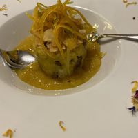 Rice Cake with Raisins and Orange Sauce at Ristorante Da Mario alla Fava in Venice